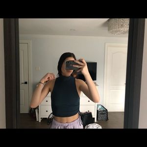 Zara mock neck tank top with ties on the sides